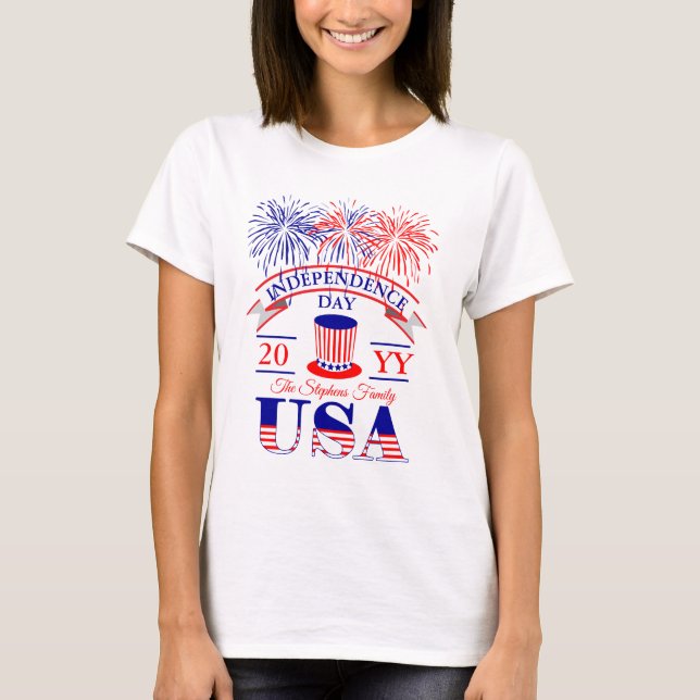Camiseta Celebración patriótica del 4 de julio, Día de la I (Anverso)