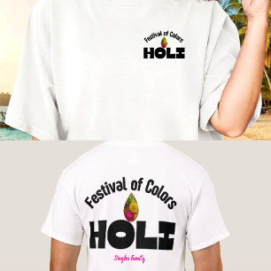 Camiseta Celebración personalizada de Holi de colores festi
