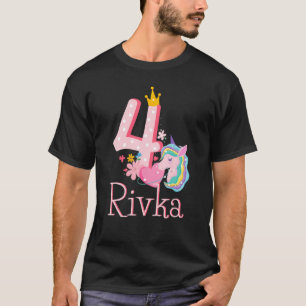 Camiseta Celebración unicornio del cuarto cumpleaños feliz
