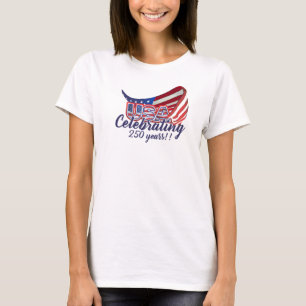 camiseta celebrando 250 estrellas y franjas de EE.