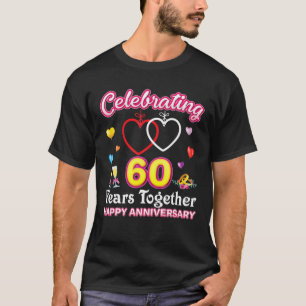 Camiseta Celebrando 60 Años Juntos Feliz 60° Boda A