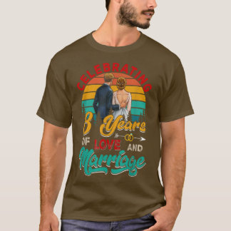 Camiseta Celebrando 8 Años De Amor Y Matrimonio Boda A