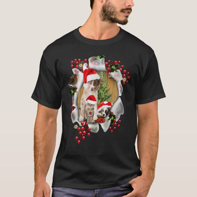 Camiseta Celebrando a los Navidades con amantes de los masc (Anverso)