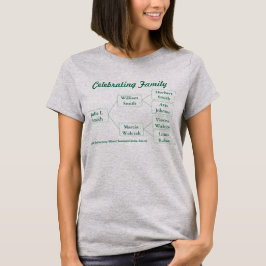 Camiseta Celebrando árbol genealógico de 3 generaciones