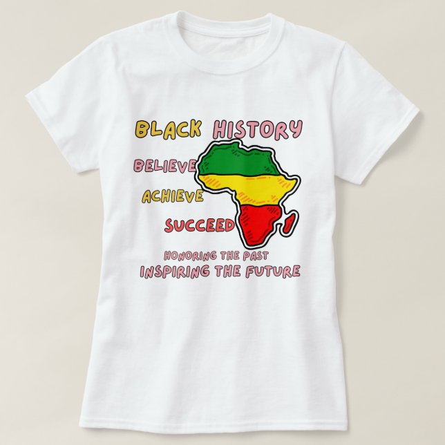 Camiseta celebrando el mes de la historia negra, mujeres af (Diseño del anverso)