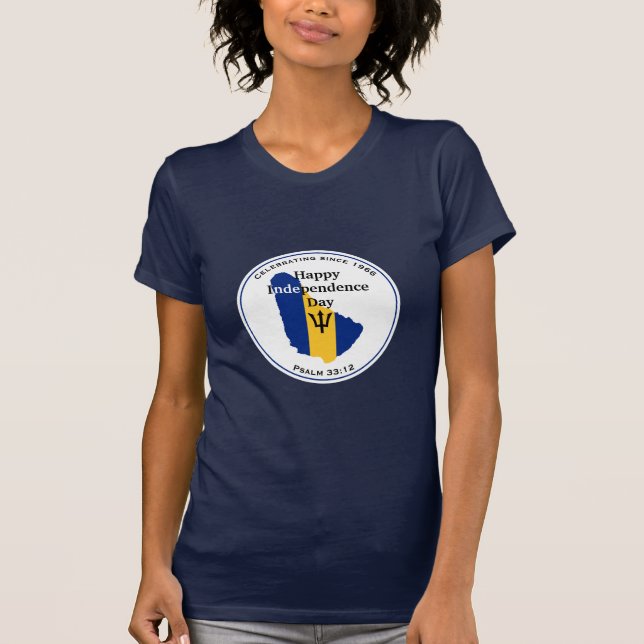 Camiseta Celebrando la INDEPENDENCIA BARBADOS Bandera de Ba (Anverso)