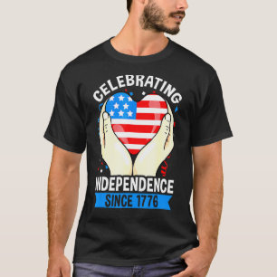 Camiseta Celebrando la independencia desde 1776 Feliz cuart