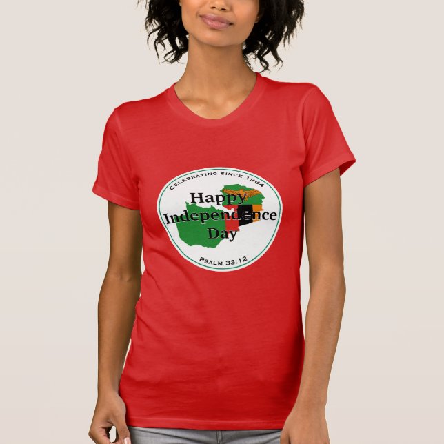 Camiseta Celebrando la INDEPENDENCIA ZAMBIA Bandera Zambian (Anverso)