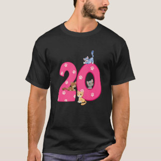 Camiseta Celebrante del cumpleaños del gato número 14 Gato 