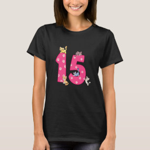 Camiseta Celebrante del cumpleaños del gato número 15 Gatit