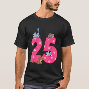 Camiseta Celebrante del cumpleaños número 25 del gato Gatit