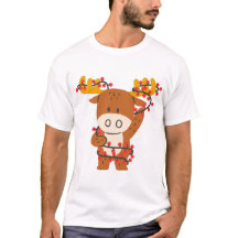 Celebrar a los Navidades con un reno lindo