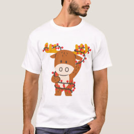 Camiseta Celebrar a los Navidades con un reno lindo