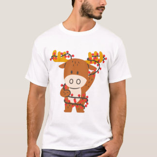 Camiseta Celebrar a los Navidades con un reno lindo