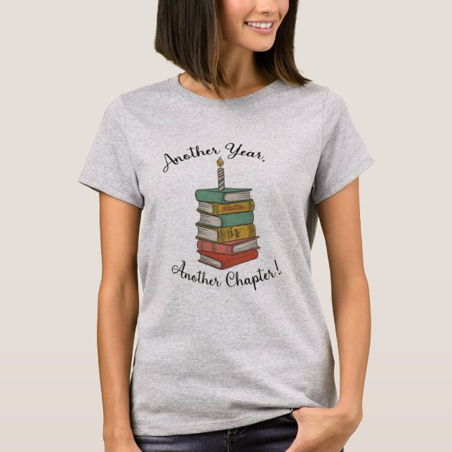 Camiseta Celebrar con Libros: ¡Un Día de Cumpleaños Literar (Anverso)