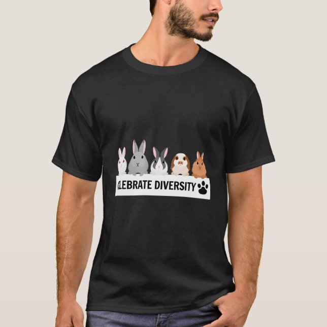 Camiseta Celebrar Conejo Mascota de Diversidad por Conejo (Anverso)