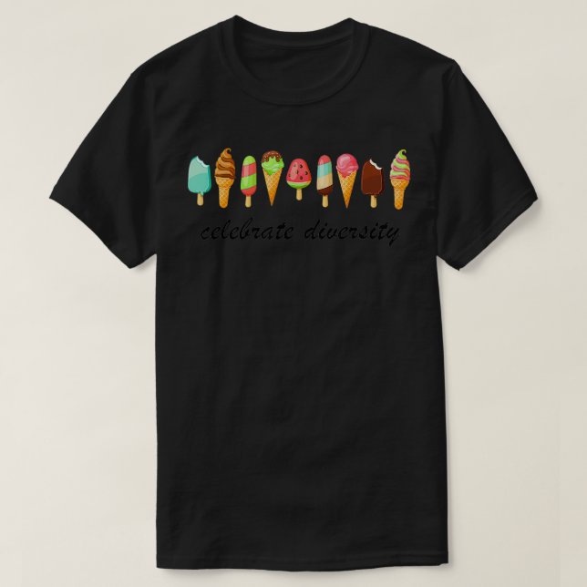 Camiseta CELEBRAR DIVERSIDAD Ice Cream Lover Regalo Funny P (Diseño del anverso)