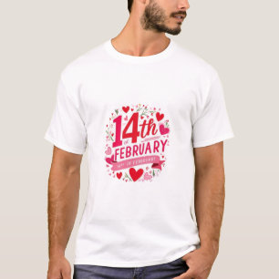 Camiseta Celebrar el amor con los símbolos del 14 de febrer