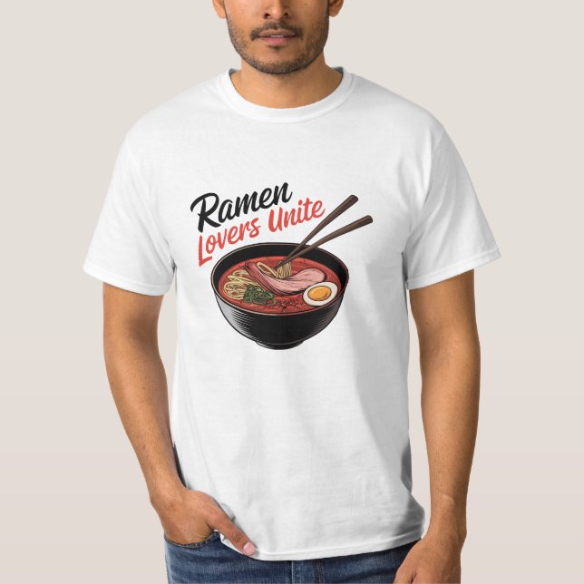 Camiseta Celebrar el amor por los fideos con los diseños de (Anverso)