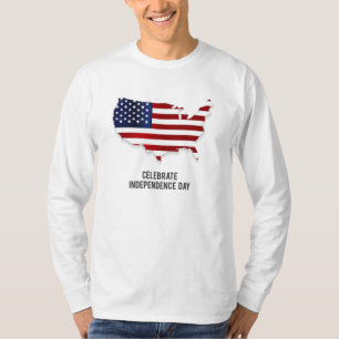 Camiseta Celebrar el Día de la Independencia de la bandera 