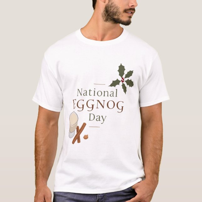 Camiseta Celebrar el Día Nacional del Eggnog con ropa festi (Anverso)