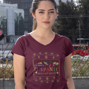 Camiseta Celebrar el diseño del mes del patrimonio hispano