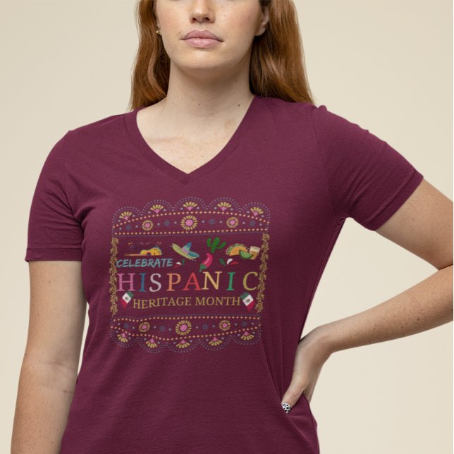 Camiseta Celebrar el diseño del mes del patrimonio hispano (Subido por el creador)
