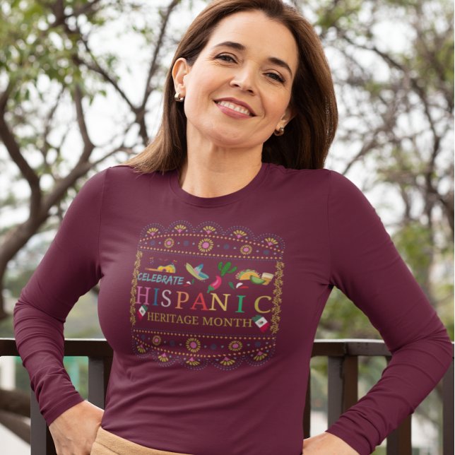 Camiseta Celebrar el diseño del mes del patrimonio hispano (Subido por el creador)