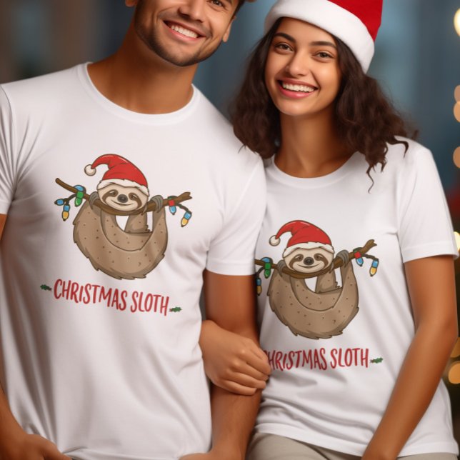 Camiseta Celebrar el espíritu de los Navidades Happy Sloth (Subido por el creador)