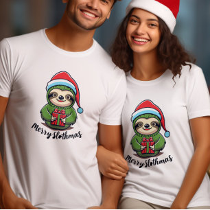 Camiseta Celebrar el espíritu de los Navidades Magia Sloth