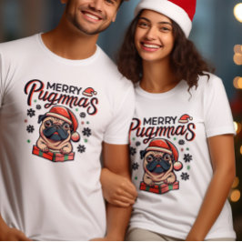 Camiseta Celebrar el espíritu de los Navidades Pug Dog