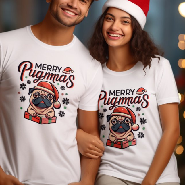 Camiseta Celebrar el espíritu de los Navidades Pug Dog (Subido por el creador)