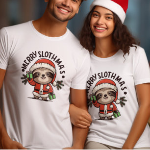 Camiseta Celebrar el espíritu de los Navidades Sloth