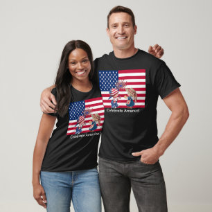 Camiseta Celebrar el feriado de la bandera estadounidense d