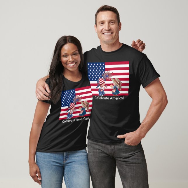 Camiseta Celebrar el feriado de la bandera estadounidense d (Unisexo)