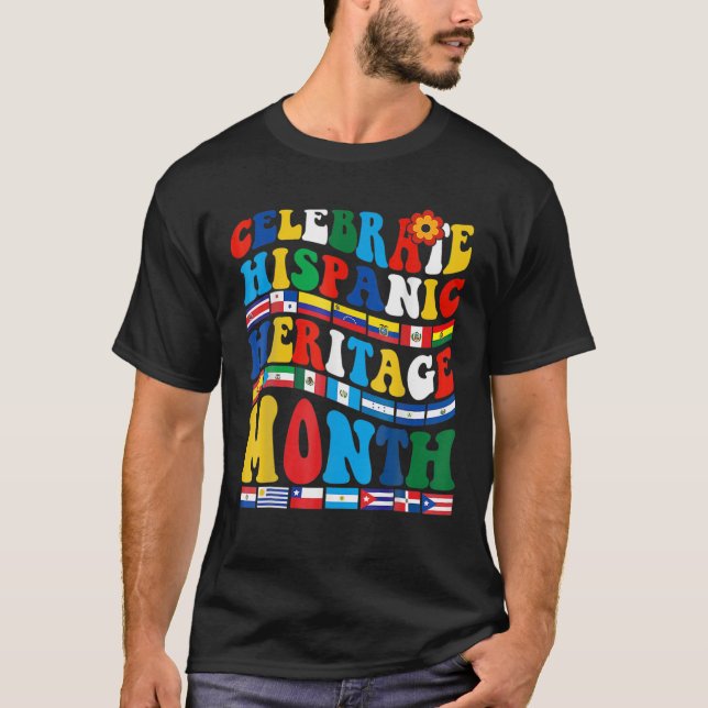 Camiseta Celebrar el mes de la herencia hispana en los país (Anverso)