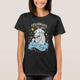Camiseta Celebrar el viaje de arte animal de Goat Times Pun