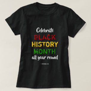 Camiseta CELEBRAR HISTORIA NEGRA MES BHM Biblia Cristiana