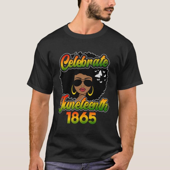 Camiseta Celebrar Junenth Free-Ish desde 1865 Ecipation Bl (Anverso)