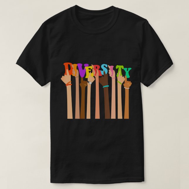 Camiseta Celebrar la Diversidad Amabilidad Paz Igualdad Amo (Diseño del anverso)