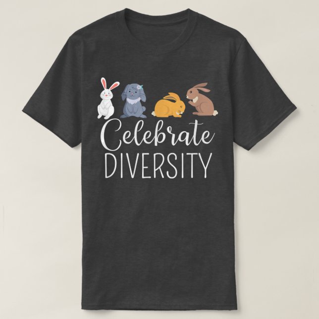 Camiseta Celebrar la diversidad conejo conejo conejo conejo (Diseño del anverso)