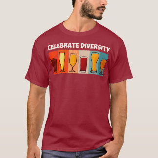 Camiseta Celebrar la diversidad de la cerveza Beer Retro