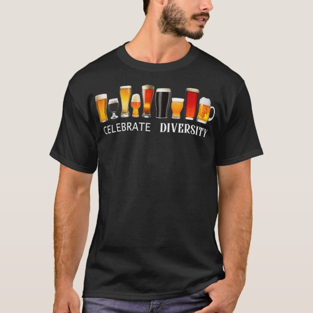 Camiseta Celebrar la diversidad de la cerveza que bebe cami (Anverso)
