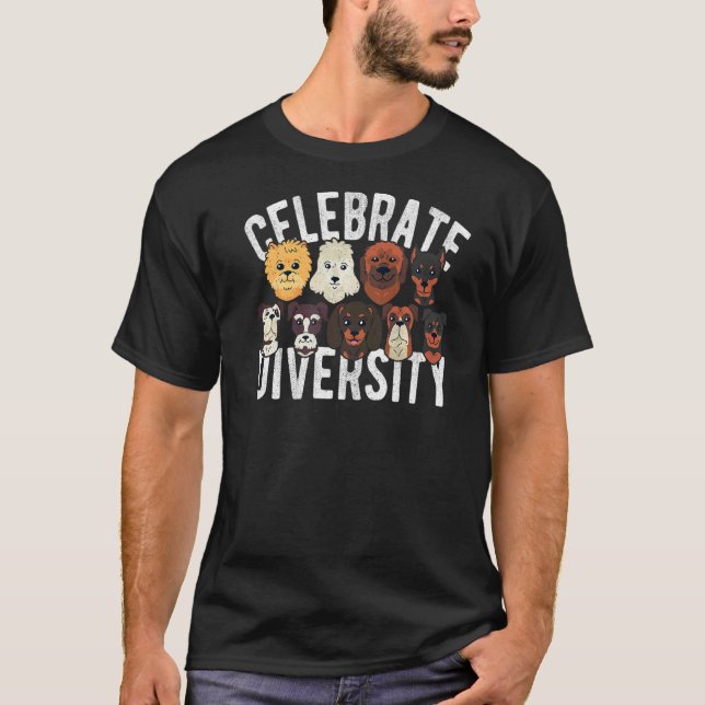 Camiseta Celebrar la diversidad de perros dueños de perros (Anverso)