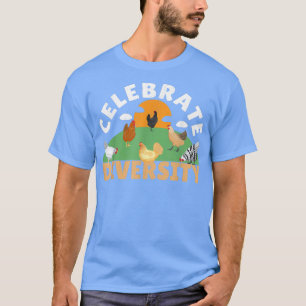 Camiseta Celebrar la diversidad de pollos granjeros de pelu