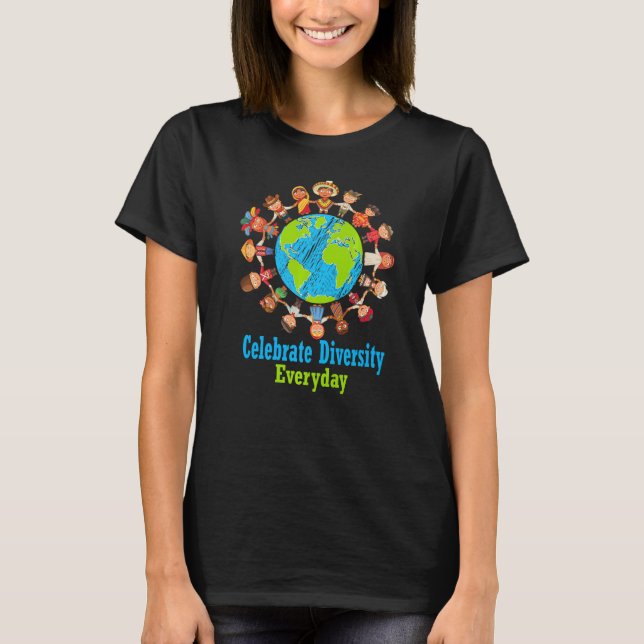 Camiseta Celebrar la diversidad de profesores y estudiantes (Anverso)