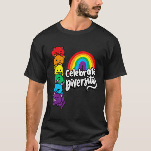 Camiseta Celebrar la Diversidad Gatos Clowder LGBTQIA+ Dere