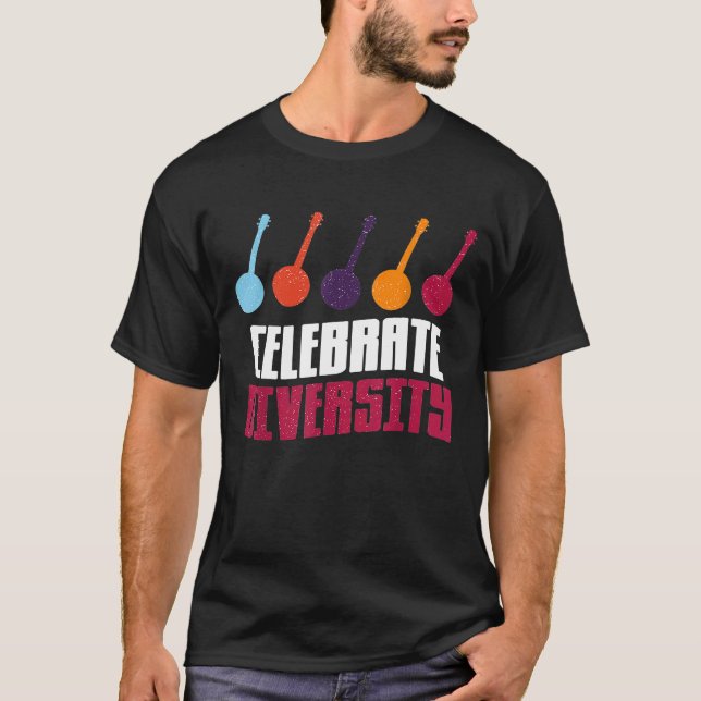 Camiseta Celebrar La Diversidad Para Los Jugadores De Banjo (Anverso)