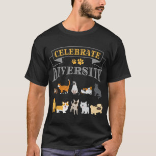 Camiseta Celebrar la diversidad - Perro y gato adorables mu