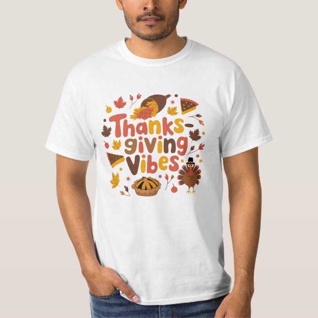 Camiseta Celebrar la gratitud con los diseños de Acción de  (Anverso)